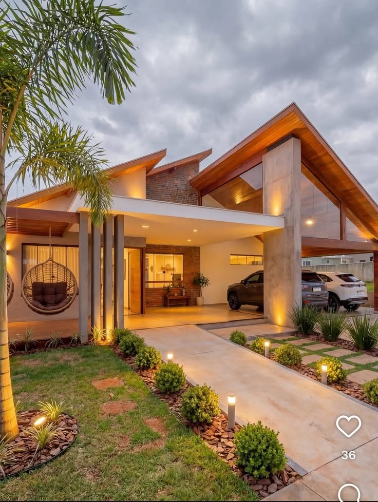 Jardim interno com pedras